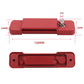 Red 12-way battery bus bar terminal block with mounting hole and size diagram