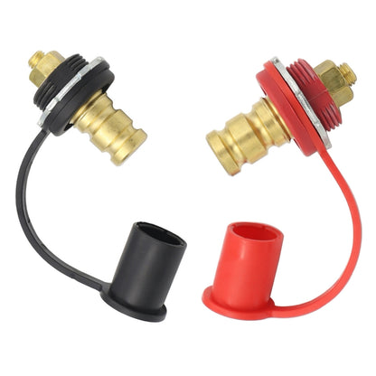 Pair of 20mm car battery charger binding posts with red and black boots and terminals