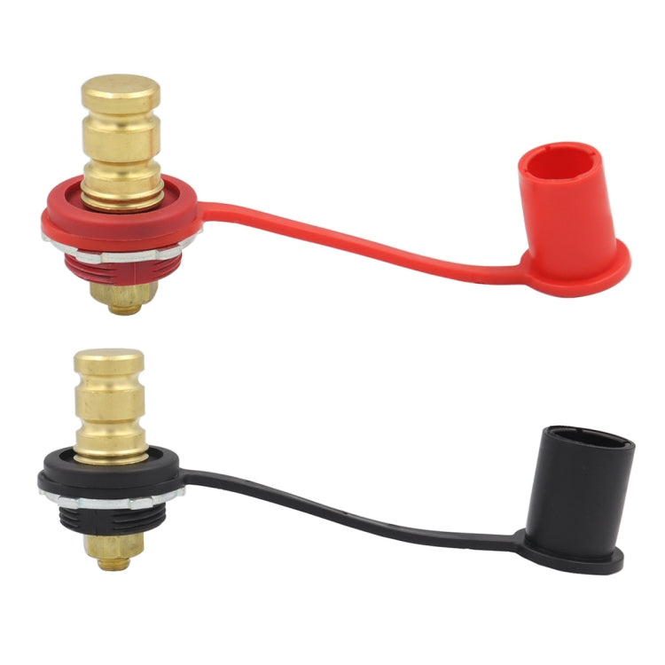 Pair of 20mm car battery charger binding posts with red/black insulated covers and brass terminals