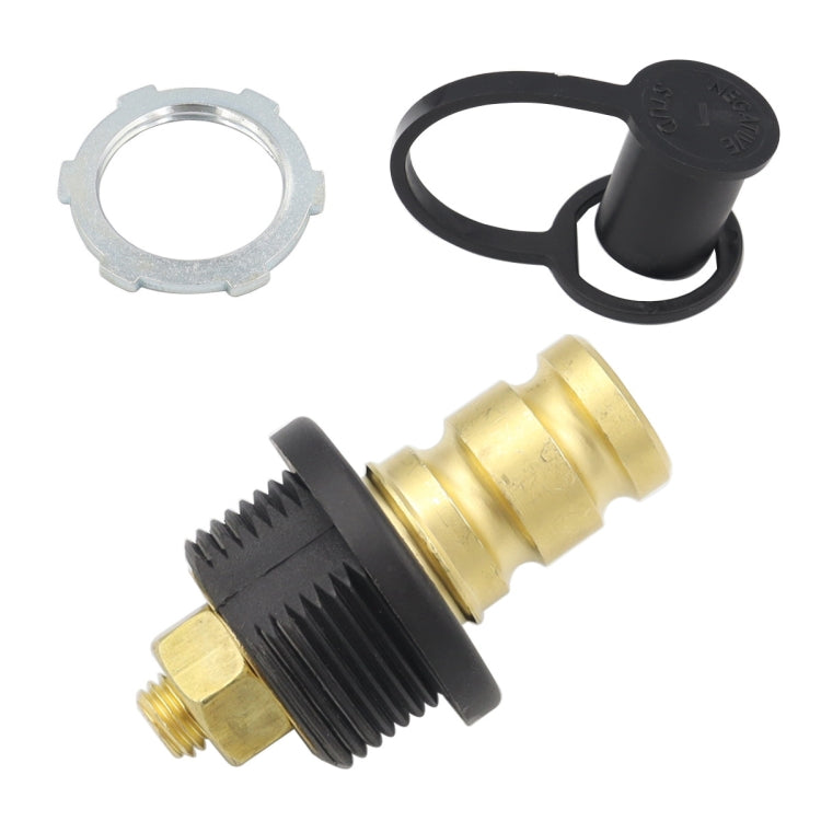 20mm car battery charger binding post with black cap, brass stud, and mounting nut