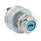 4-position ignition starter switch with blue key indicator button and chrome trim ring
