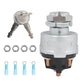 4-position ignition starter switch kit with metal keys, mounting nuts, and small connectors