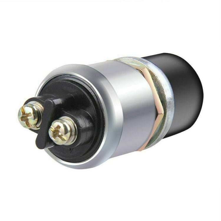 12V push-start ignition switch with black insulator base and two gold screw terminals