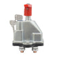 Battery cut-off switch with two keys, red top knob and silver metal base
