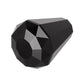 Black diamond-cut metal gear shift knob with faceted top and tapered body