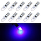 Set of T5 car instrument panel LED bulbs with bright blue lighting