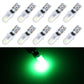 Set of T5 car instrument panel LED bulbs with vivid green lighting