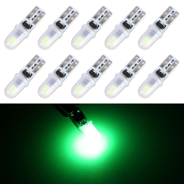 Set of T5 car instrument panel LED bulbs with vivid green lighting