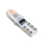 T5 car instrument panel LED bulb with metal base and clear outer cover
