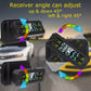 Adjustable-angle solar TPMS receiver setup with rotating indicators, black display unit