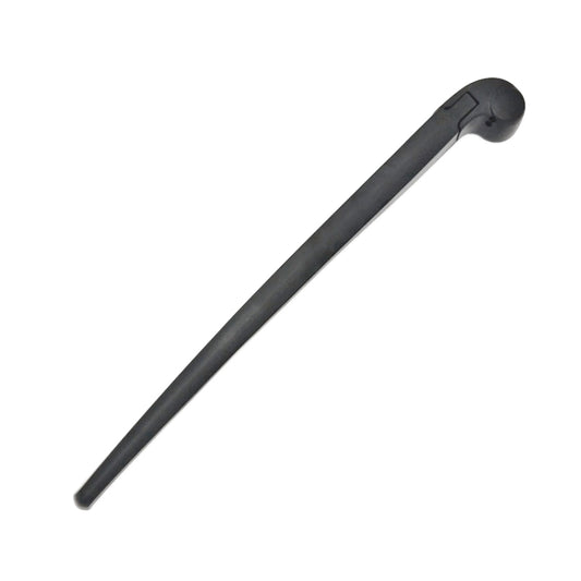 Rear wiper arm only, long dark gray metal bar with rounded mounting end