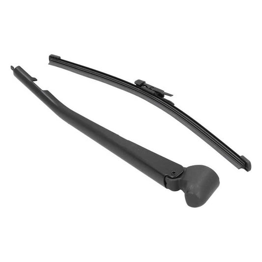 Black rear windshield wiper arm and blade with rubber end cap