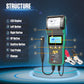 Brake fluid tester with test probe, clamps, and LCD screen showing DOT-5.1
