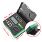 Compact ground resistance tester with LCD screen, button panel, and test port area