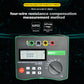 Front panel earth resistance and resistivity tester with LCD readout and selector dial