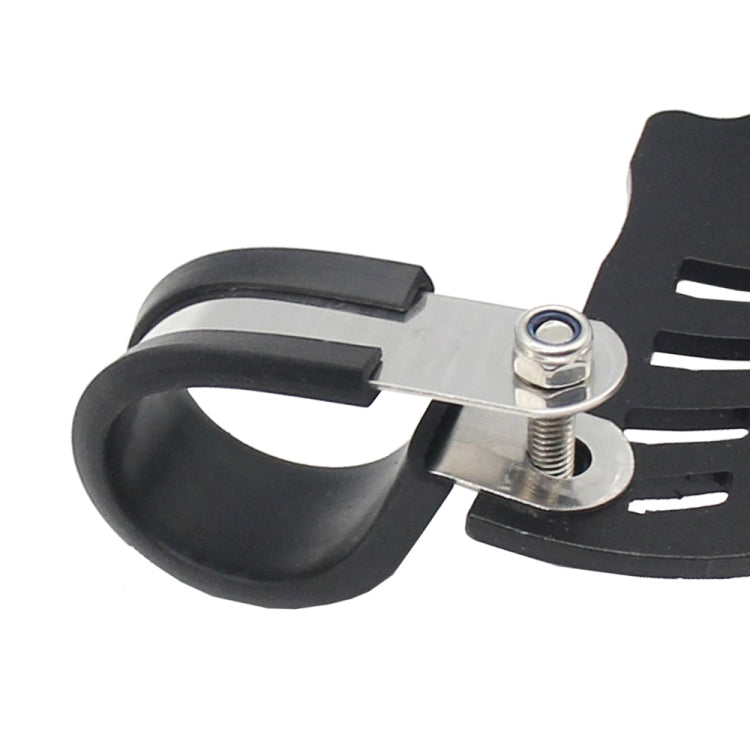 BMW side bracket switch guard with U-bolt clamp and black vented panel