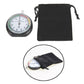 Tire tread depth gauge with black storage pouch and drawstring bag