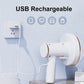 White handheld cordless vacuum with charging cable and compact wall charging dock