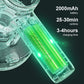 Green transparent battery module for handheld cordless vacuum with glowing indicator