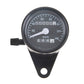 Black round motorcycle speedometer odometer gauge with km/h display and mounting plate