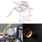 Black motorcycle speedometer odometer gauge with size measurements and wiring