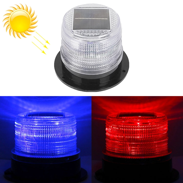 White round solar warning light with stacked lens and black base