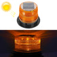 Orange/yellow round solar warning light with stacked lens and black base