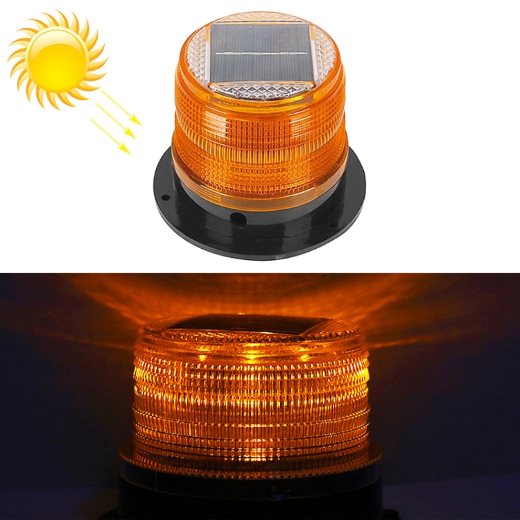 Orange/yellow round solar warning light with stacked lens and black base