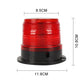 Red round solar warning light, 8.5 cm by 10.8 cm, stacked lens and black base