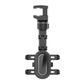 Adjustable car rearview mirror phone holder with twin clamps and swivel base
