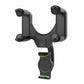 Black rearview mirror phone holder with green accents and grippy phone cradle