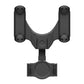 Black rearview mirror phone holder with top side clamps and central cradle