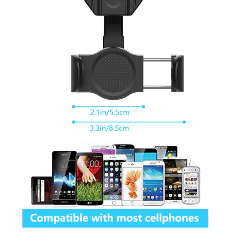 Black phone holder cradle with adjustable width and textured grip pads