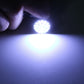 White LED 1156 turn signal bulb glowing with bright light output
