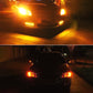 Car with front and rear turn signal lights illuminated using LED bulbs