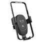 Black wireless car phone charger stand with phone cradle and side vent arms