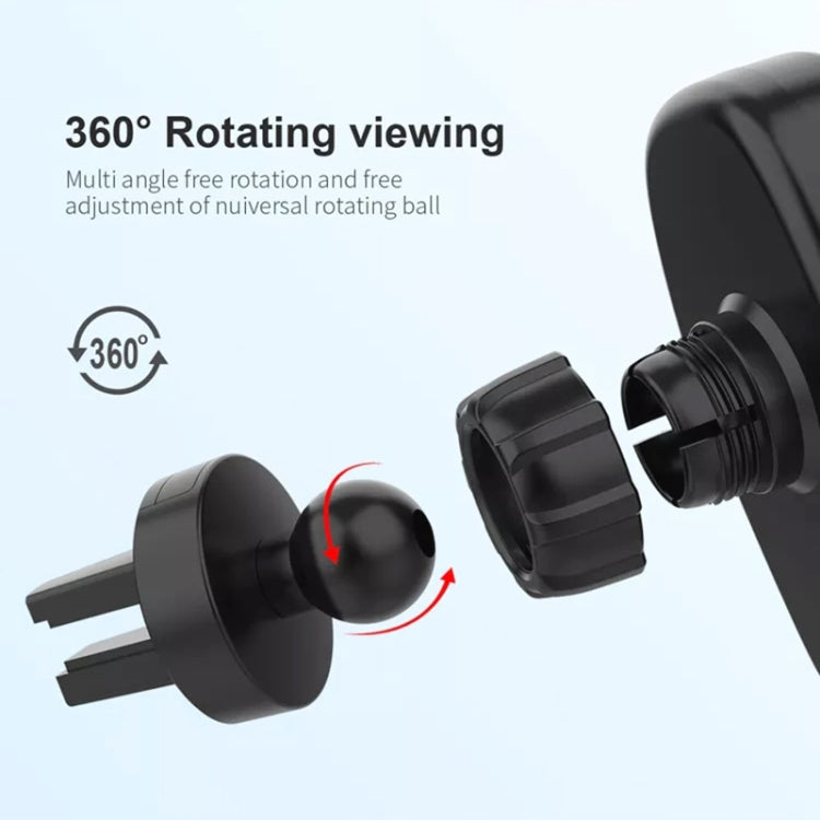 Black rotating wireless charger mount with 360° pivot and adjustable cradle