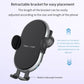 Car wireless phone charger stand with retractable telescopic bracket, black