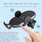 Car wireless phone charger stand with touch-activated opening arms, black