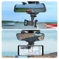 Black rearview mirror phone holder with phone cradle mounted to the rearview mirror