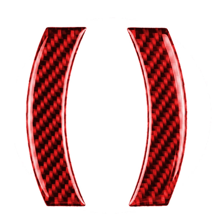 Red carbon fiber-style navigation trim stickers, pair of curved pieces