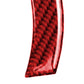 Red carbon fiber-style curved trim sticker, single piece close-up
