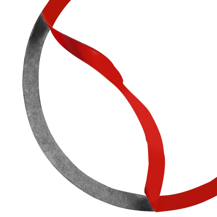 Red and gray carbon fiber-style ring sticker, curved edge