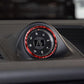 Stopwatch ring sticker installed on dashboard gauge with red illuminated ring