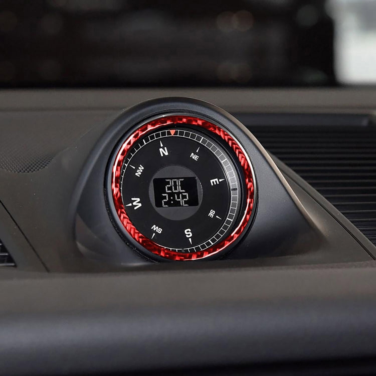 Stopwatch ring sticker installed on dashboard gauge with red illuminated ring