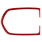 Red carbon fiber dome light panel trim sticker, rectangular shape with edge cutouts