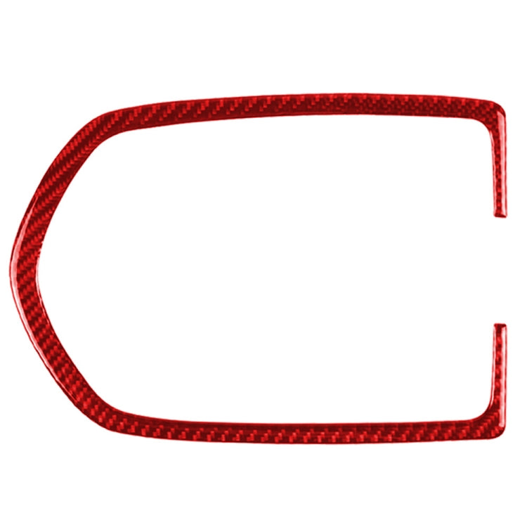Red carbon fiber dome light panel trim sticker, rectangular shape with edge cutouts