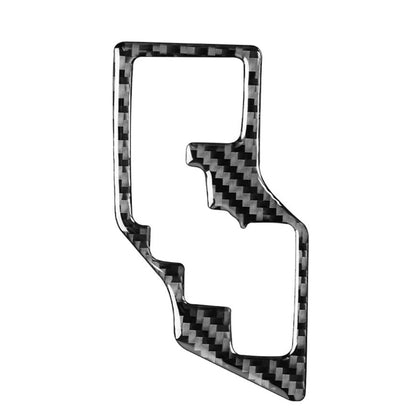 Carbon-fiber patterned gear trim sticker with black outline, right-side shape