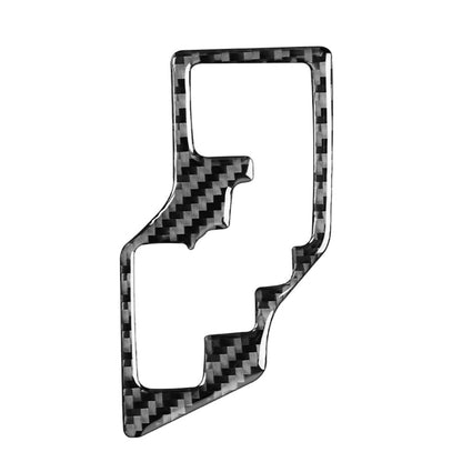 Carbon fiber-look gear shift trim sticker, left-drive, black and gray checkered