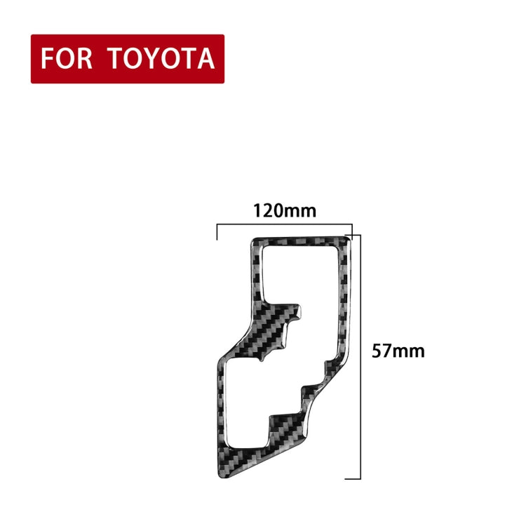 Carbon fiber-look gear shift trim sticker with size outline, black and gray